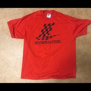 Vintage 1990 Hoosier Lottery Red T-Shirt
